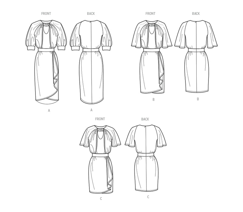 S9677 Misses' Dresses with Sleeve and Length Variations