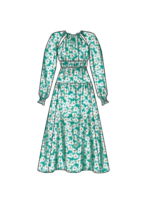 S9678 Misses' Dress with Sleeve and Length Variations