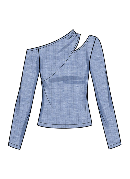 S9679 Misses' Knit Top with Sleeve Variations