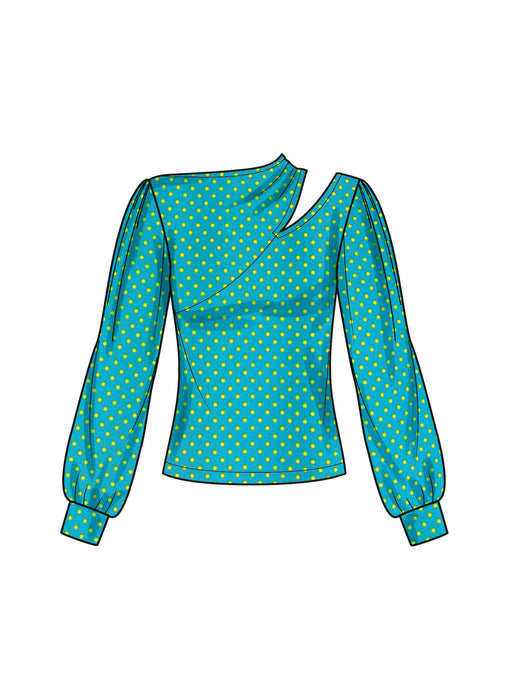 S9680 Women's Knit Top with Sleeve Variations