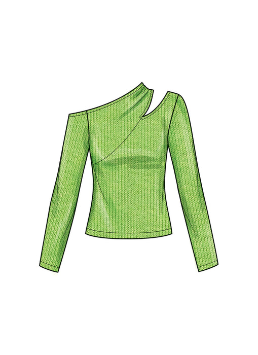 S9680 Women's Knit Top with Sleeve Variations