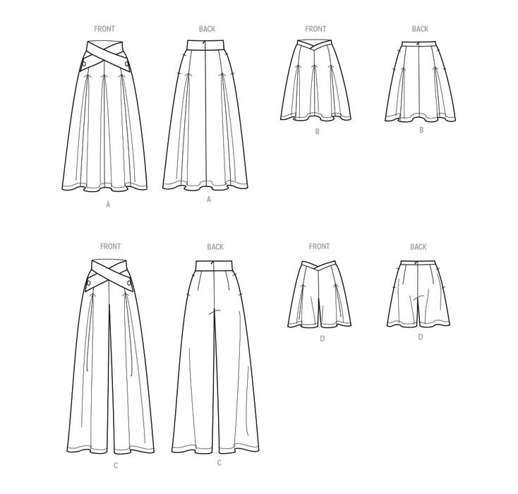 S9682 Misses' Skirts, Pants, and Shorts