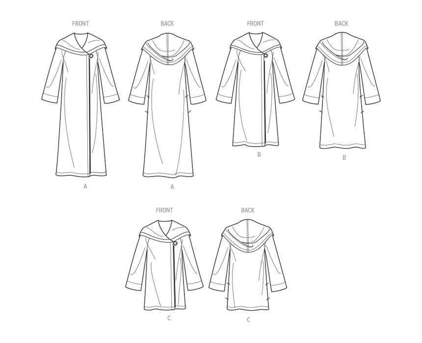 S9684 Misses' Hooded Coats and Jacket with Length Variations