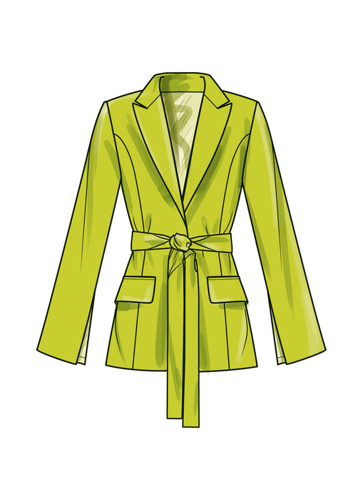 S9688 Misses' and Women's Jacket with Tie Belt