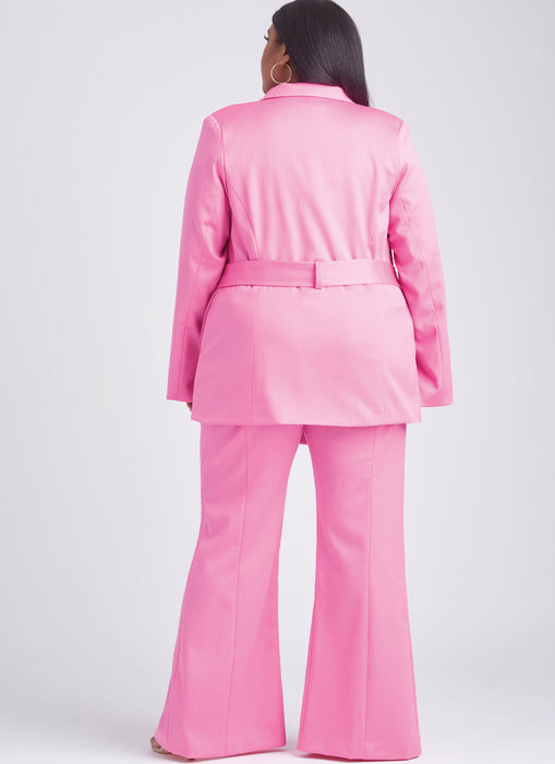 S9688 Misses' and Women's Jacket with Tie Belt