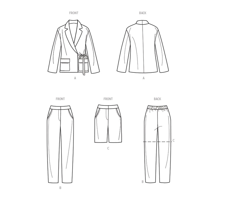S9714 Misses' Jacket, Pants and Shorts by Mimi G Style