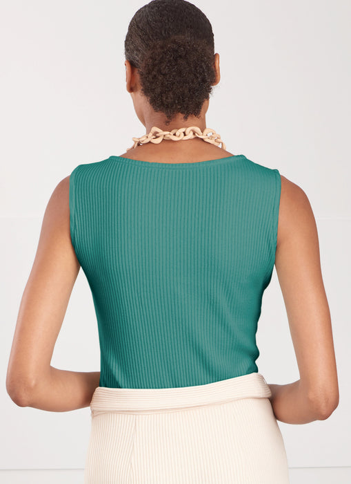 S9716 Misses' Knit Top, Cardigan and Skirt