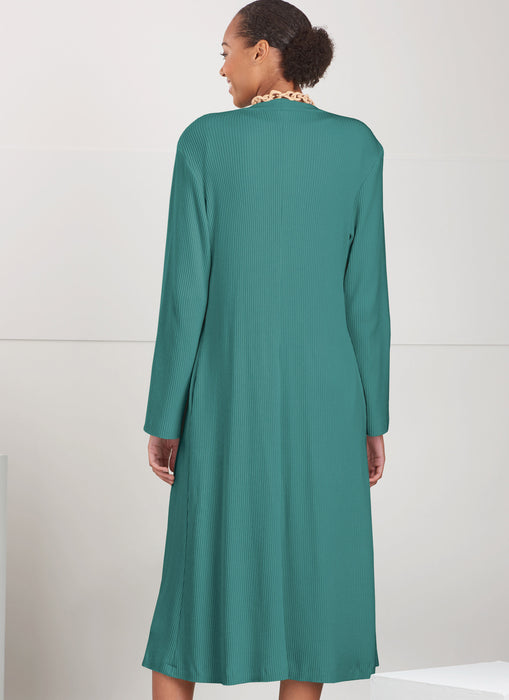 S9716 Misses' Knit Top, Cardigan and Skirt