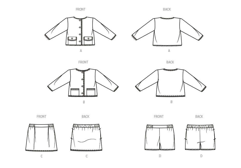 S9721 Children's and Girls' Jackets, Skirt and Shorts