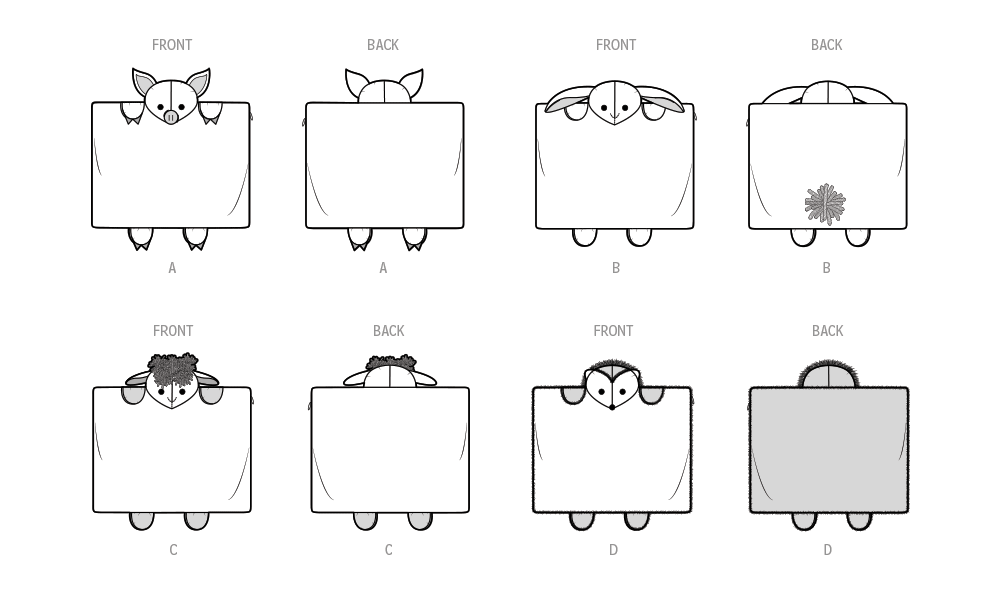 S9732 Plush Animal Pillow Cases