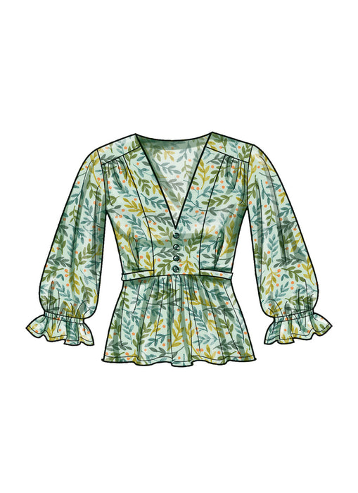 S9748 Misses' Top with Sleeve Variations