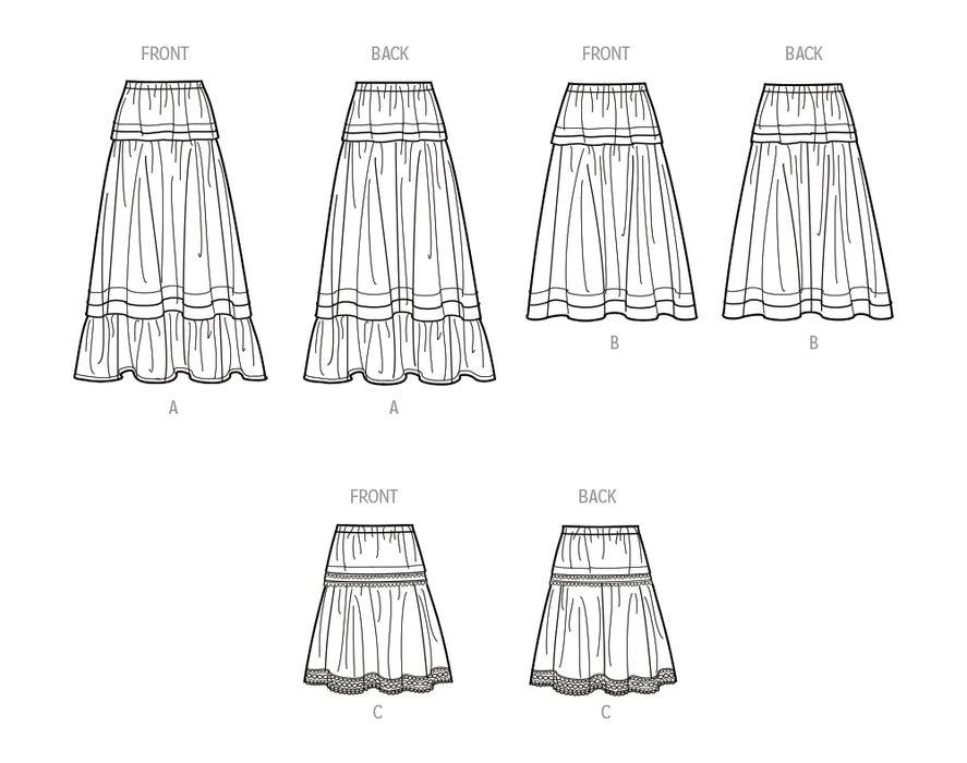 S9750 Misses' Skirt in Three Lengths