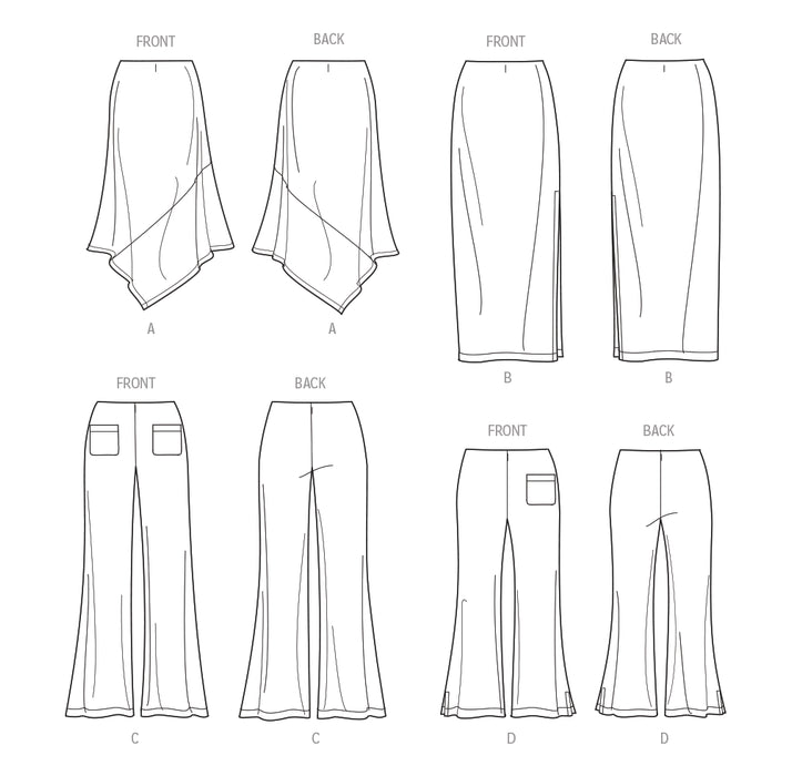 S9752 Women's Knit Skirts and Pants in Two Lengths