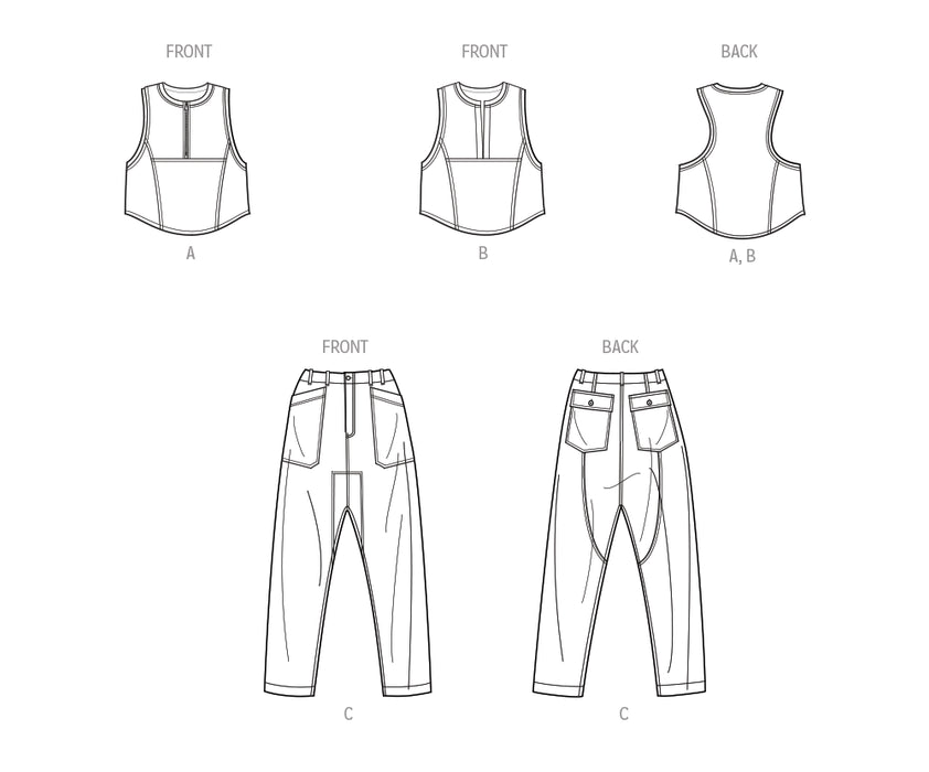 S9754 Misses' Tops and Cargo Pants by Mimi G Style