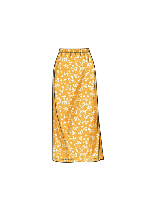 S9757 Misses' Knit Top and Skirt in Two Lengths