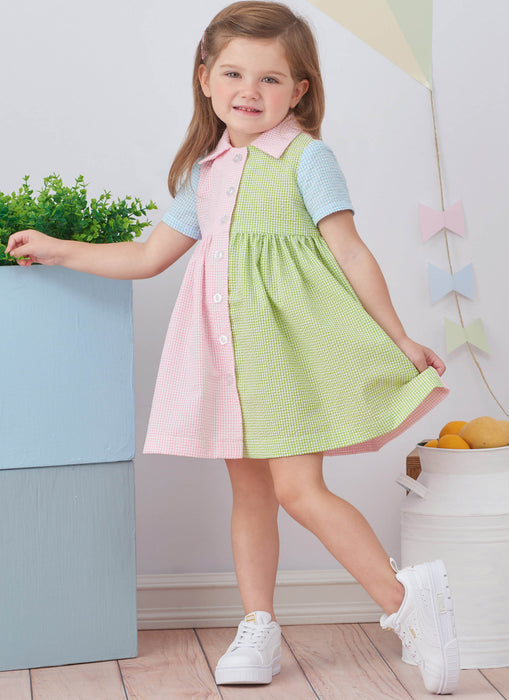 S9760 Toddlers' Dress with Sleeve Variations