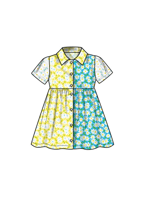 S9760 Toddlers' Dress with Sleeve Variations