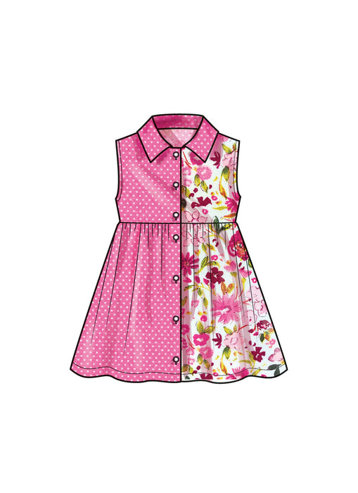 S9760 Toddlers' Dress with Sleeve Variations