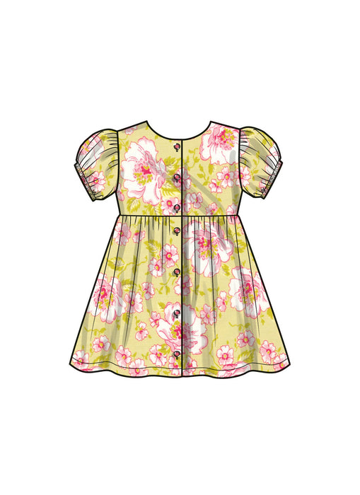 S9760 Toddlers' Dress with Sleeve Variations
