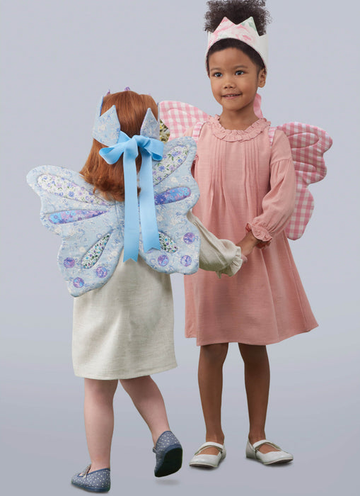 S9765 Children's Wings in Sizes S-M-L, Crown, Tote, Backpack and Wings and Crown for Doll or Plush Animals by Laura Ashley