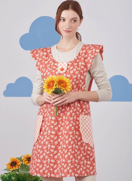 S9767 Children's and Misses' Wrap Around Apron and Scarf Hat by Ruby Jean's Closet