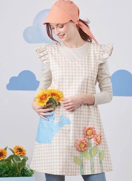 S9767 Children's and Misses' Wrap Around Apron and Scarf Hat by Ruby Jean's Closet