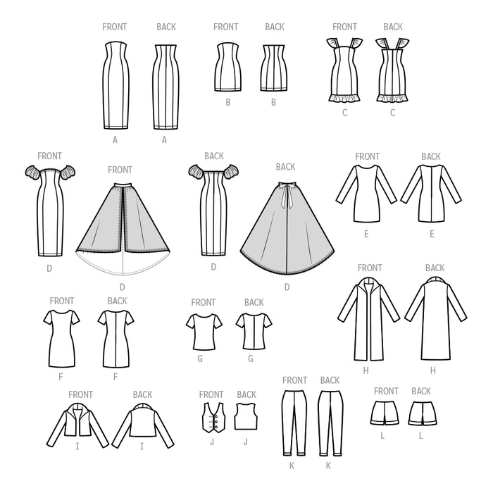 S9769 11 1/2" Fashion Clothes for Regular and Curvy Size Dolls by Andrea Schewe Designs