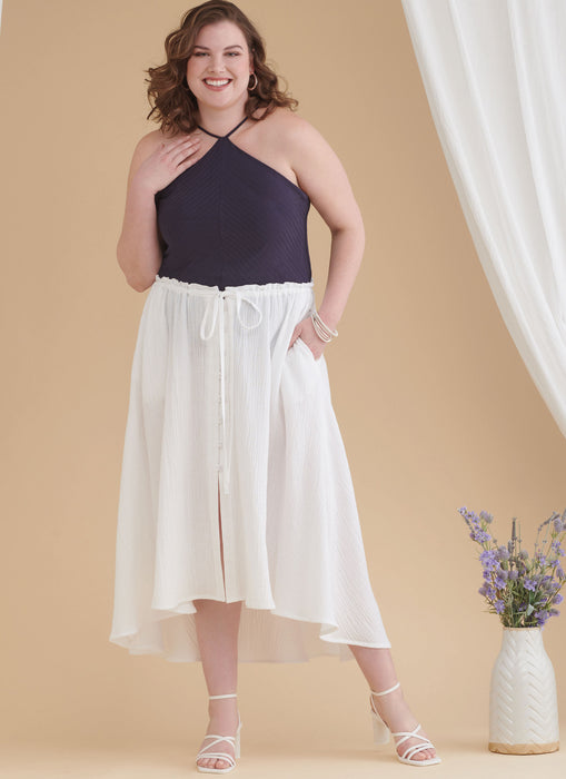 S9787 Women's Skirt With Hemline Variations