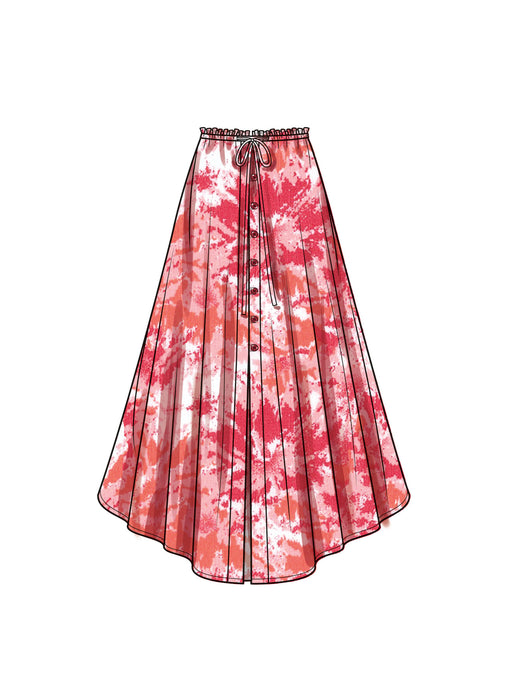 S9787 Women's Skirt With Hemline Variations