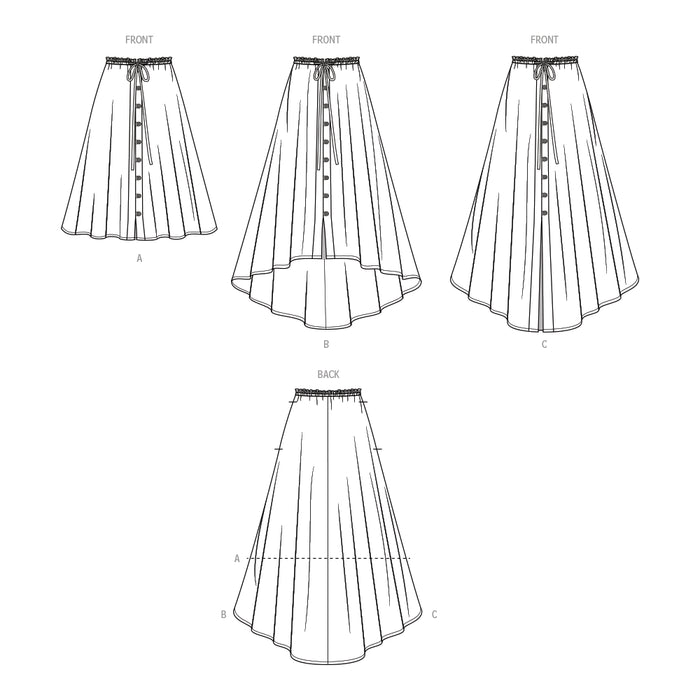 S9787 Women's Skirt With Hemline Variations