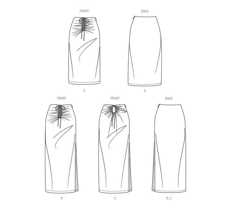 S9788 Misses' Knit Skirts in Two Lengths