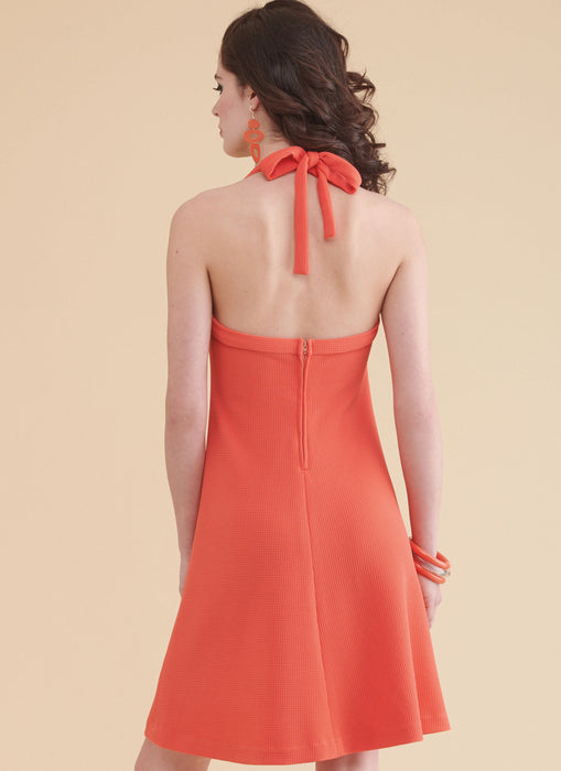 S9794 Simplicity Sewing Pattern 1970s Misses' Knit Short Halter Dress and Halter Top