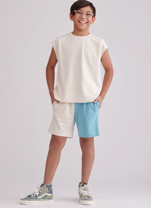 S9801 Girls' and Boys' Sweatshirts and Shorts