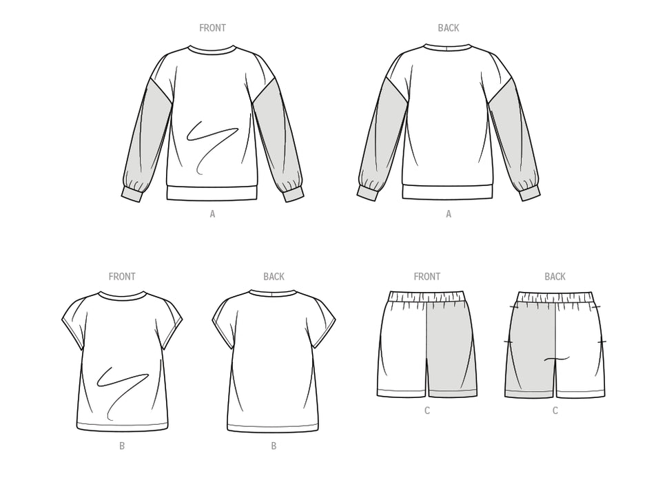 S9801 Girls' and Boys' Sweatshirts and Shorts