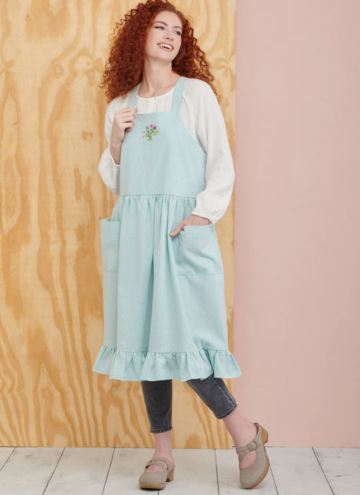 S9805 Misses' Pinafore Aprons and Tote in One Size by Elaine Heigl Designs