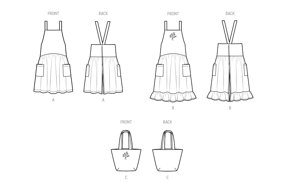 S9805 Misses' Pinafore Aprons and Tote in One Size by Elaine Heigl Designs