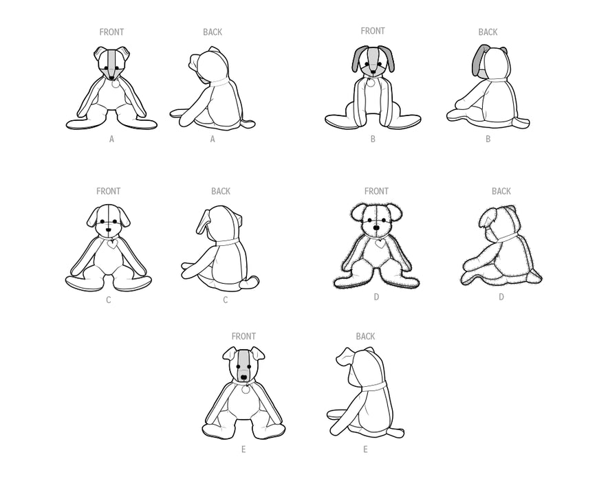 S9807 Poseable Plush Animals by Elaine Heigl Designs