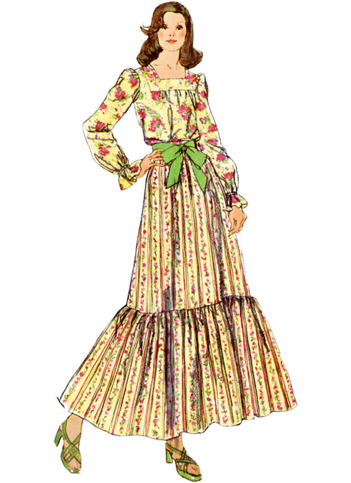 S9816 Vintage 1970s Misses' Blouse and Skirts