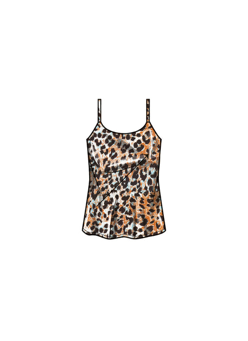 S9827 Women's Pants in Two Lengths, Camisole and Cardigan