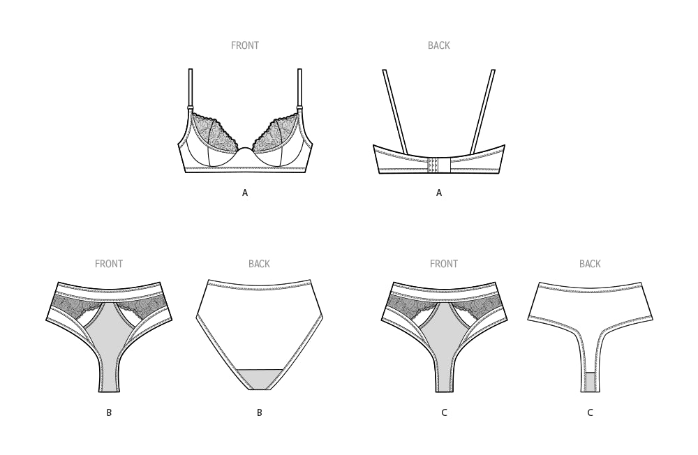 S9833 Misses' and Women's Bra, Panty and Thong by Madalynne Intimates