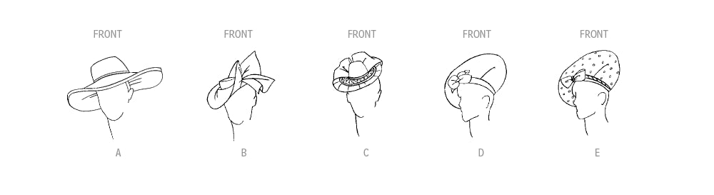 S9834 Misses' Hats in Five Styles