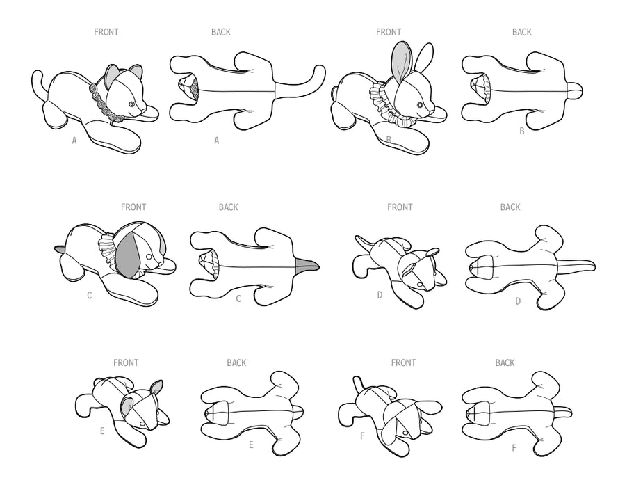 S9837 Plush Animals by Carla Reiss Design