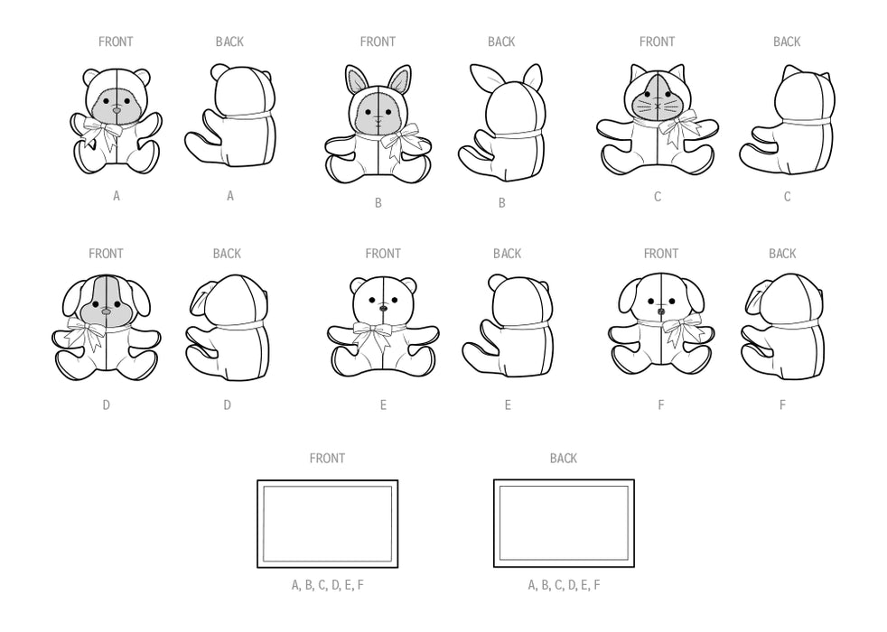 S9838 Plush Animals and Blanket by Elaine Heigl Designs