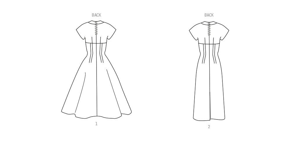 S9849 Vintage 1950s Misses' Dress with Skirt Variations