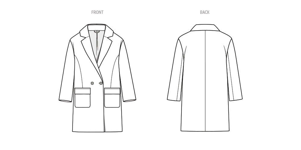 S9854 Misses' Lined Coat for American Sewing Guild