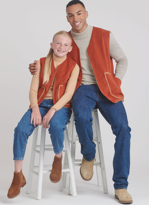 S9860 Children's, Teens' and Adults' Lined Vests for American Sewing Guild