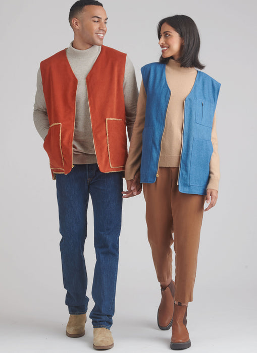 S9860 Children's, Teens' and Adults' Lined Vests for American Sewing Guild