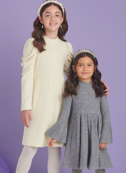 S9862 Children's and Girls' Knit Dresses