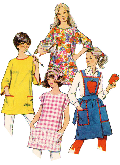 S9868 Vintage 1970s Aprons and Potholder