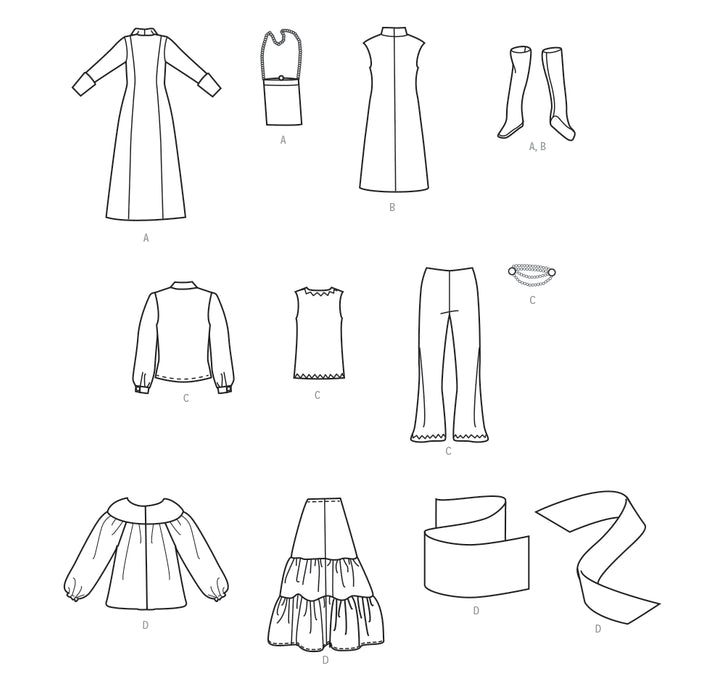 S9869 Vintage 1970s Doll Clothes for 11 1/2" Fashion Doll by Theresa LaQuey